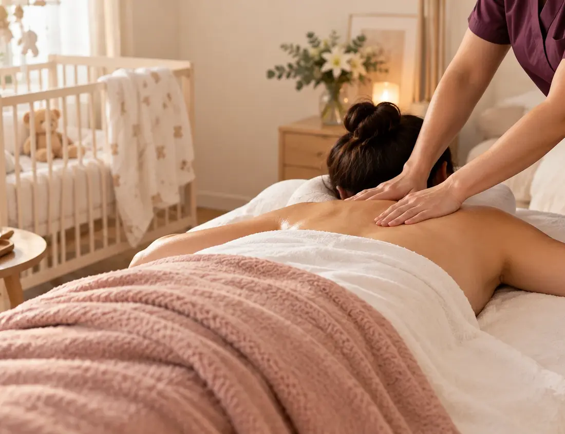 Postnatal massage at home with a Care at Home Spa therapist