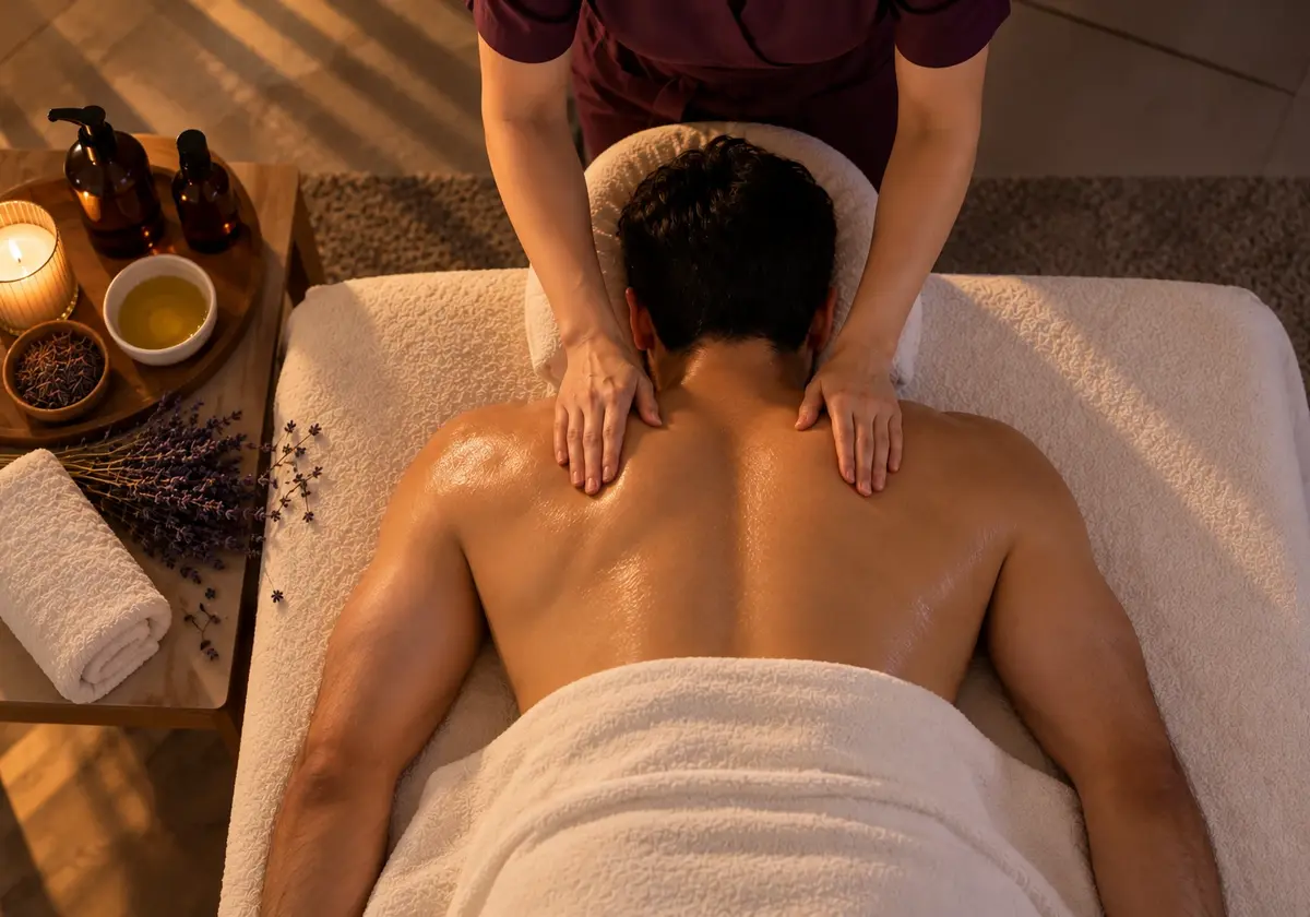 Relaxation massage at home with a Care at Home Spa therapist